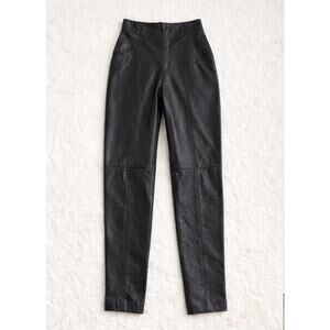 Vintage 90s Michael Hoban North Beach Leather Pull On Pants Black